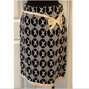 Nanette Lepore Applique Bow Skirt, Black/Cream 10